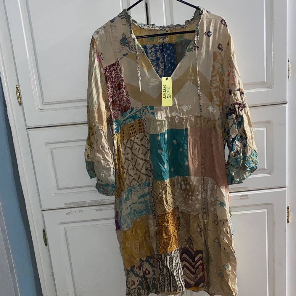Boho Patchwork Midi Dress